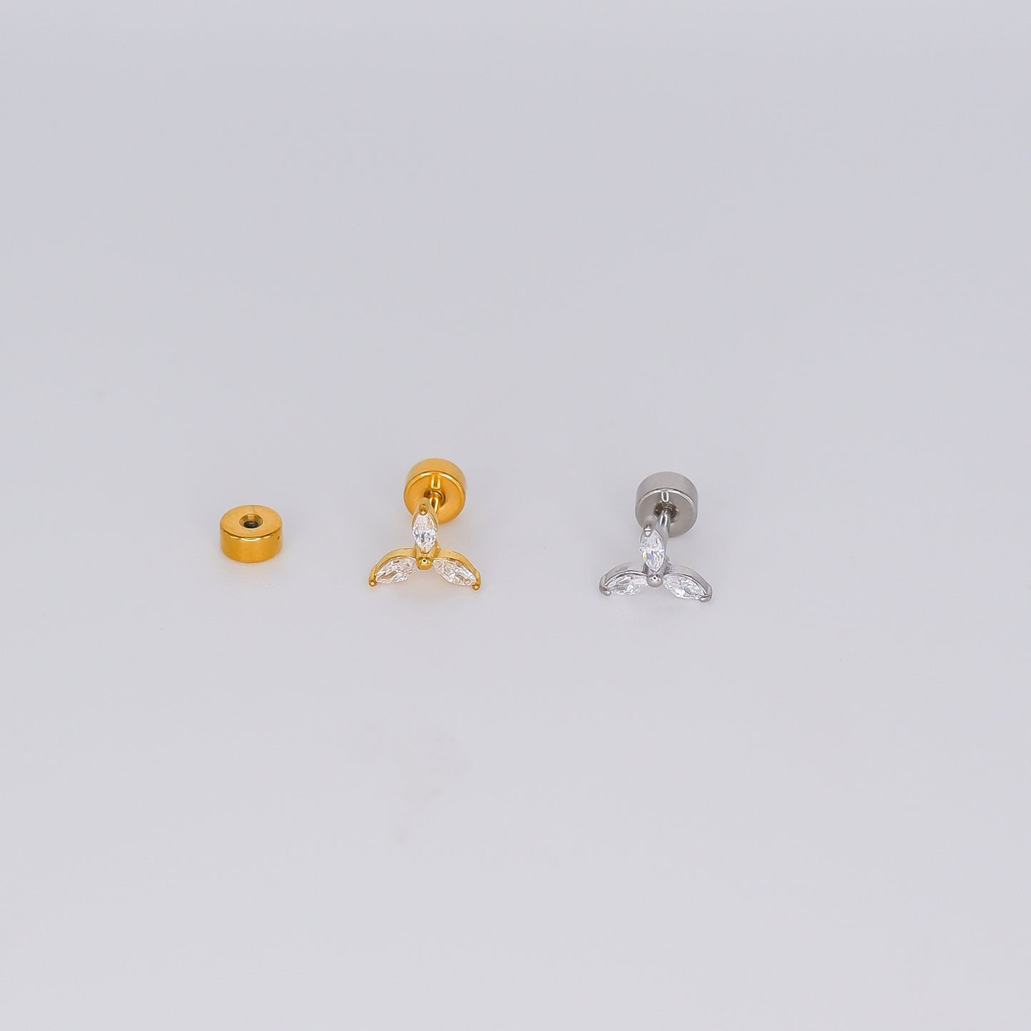 Piercing Aço Inoxidável 3 Brilhos