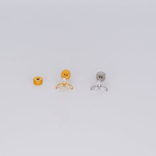 Piercing Aço Inoxidável 3 Brilhos