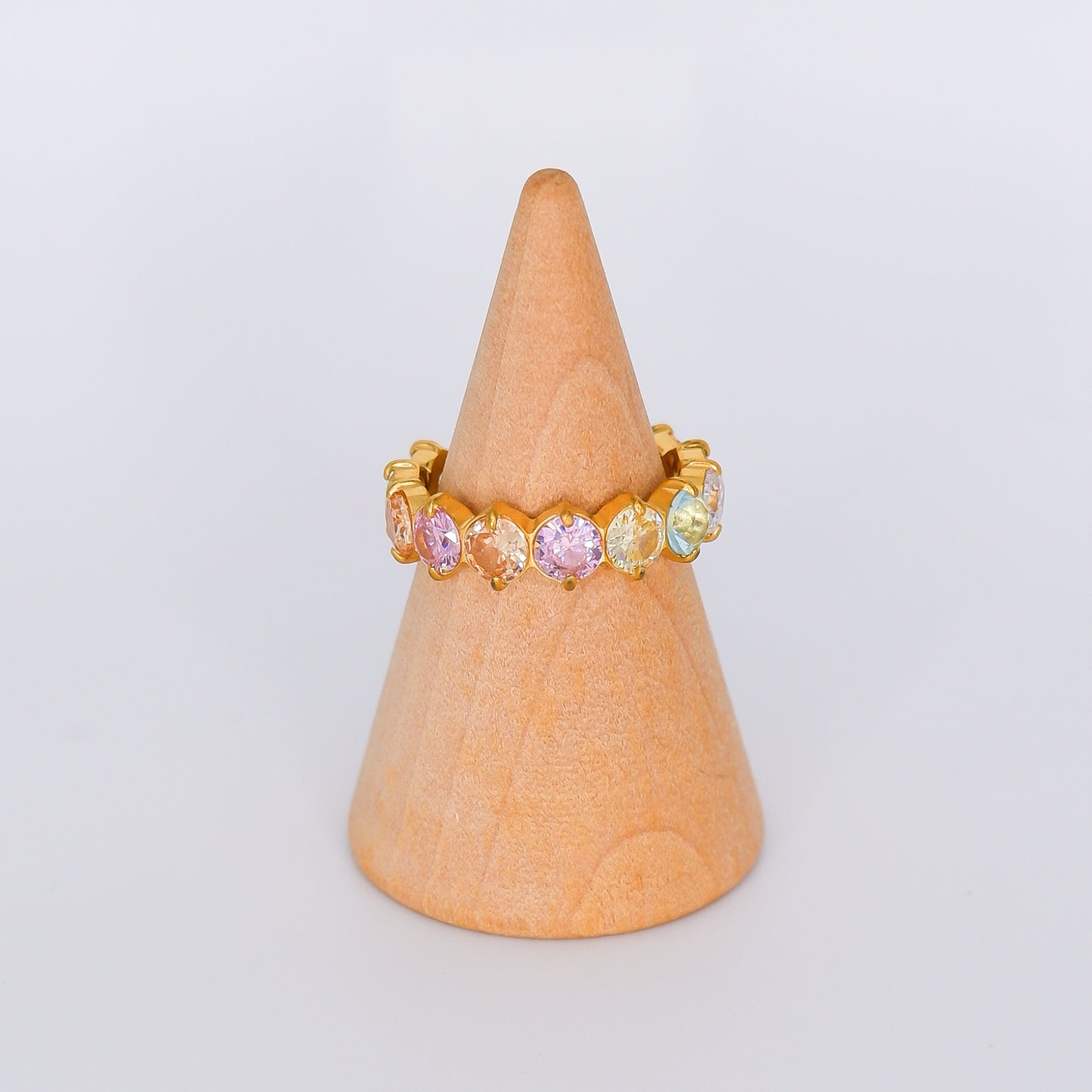 Anel Brilhante Tons Pastel