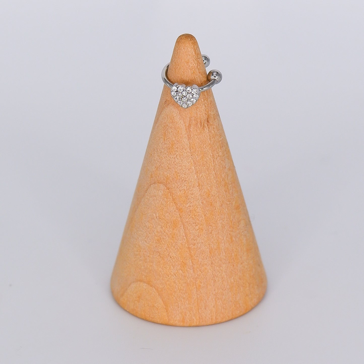 Earcuff Coração Prateada