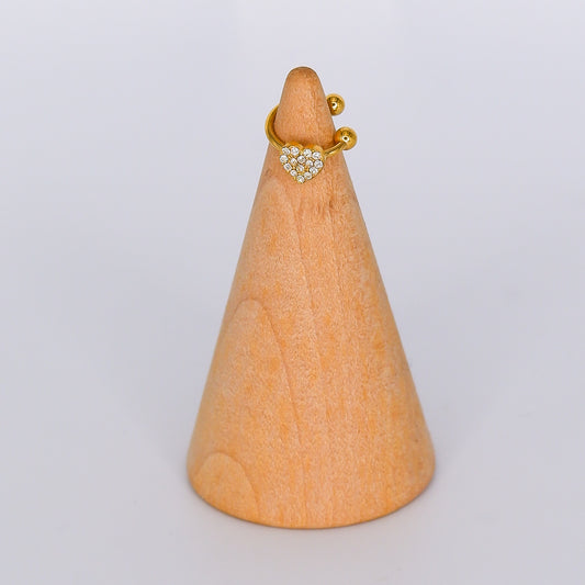 Earcuff Coração Dourada