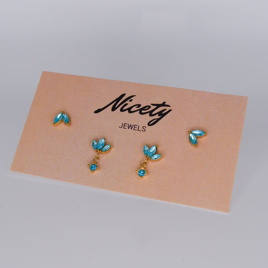 Pack Dourado Meia Flor, Folha Azul Bébé