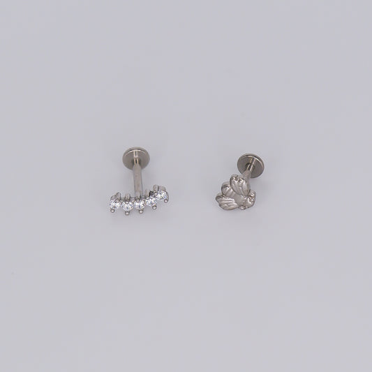 Piercings Achatados Prateados