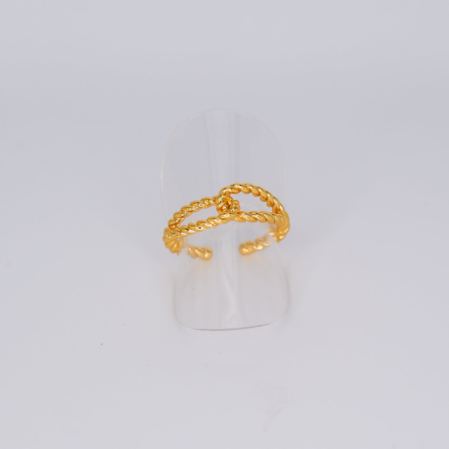 Anel Ajustável Dourado Entrelaçado