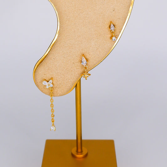 Piercing Bolinha Comprido, Pendentes com Estrela
