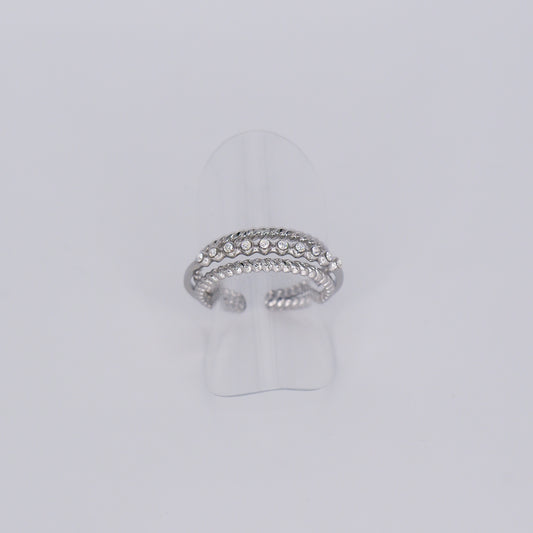 Anel Brilhantes Triplo