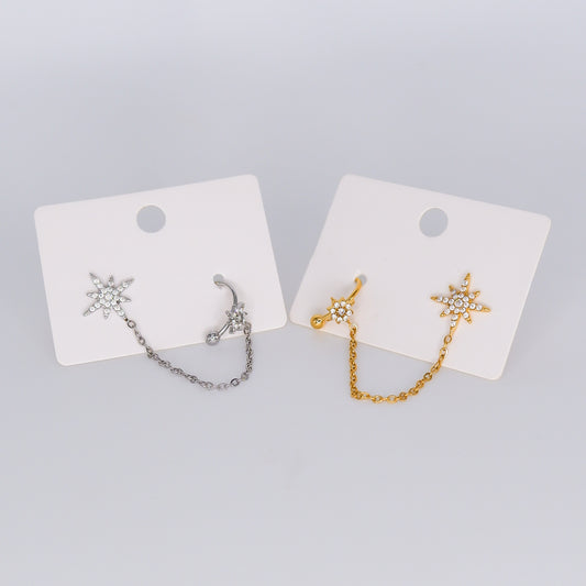 Brinco Espeto Estrela com Earcuff