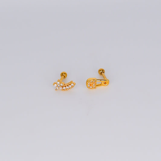 Piercing Bolinha Estrela Cadente e Alfinete