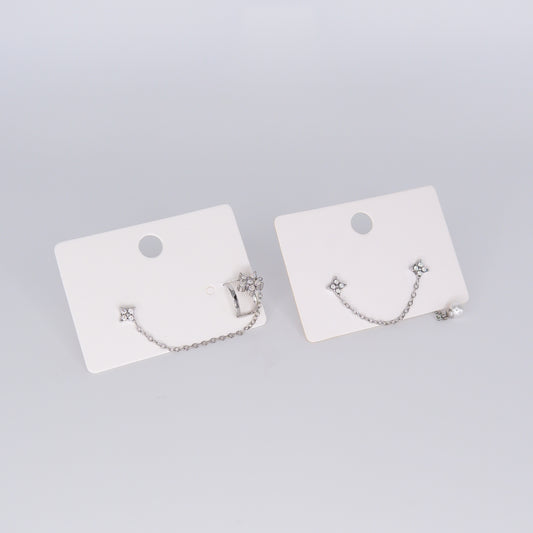 Brinco Espeto Flor com Earcuff e 2 Flores