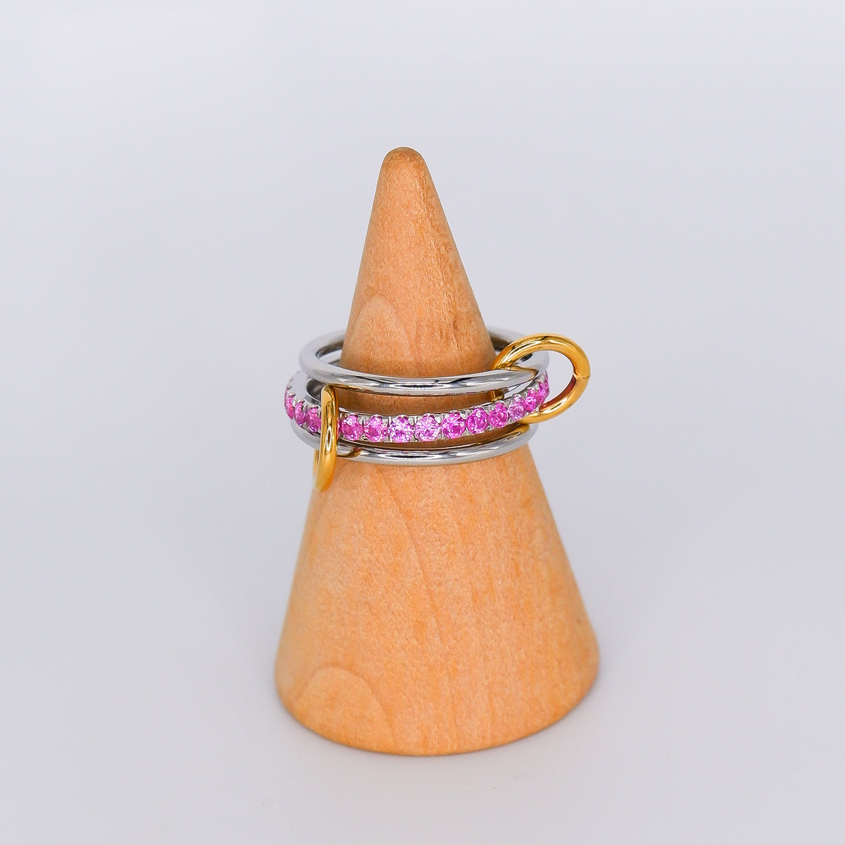 Anel Triplo Bicolor Rosa