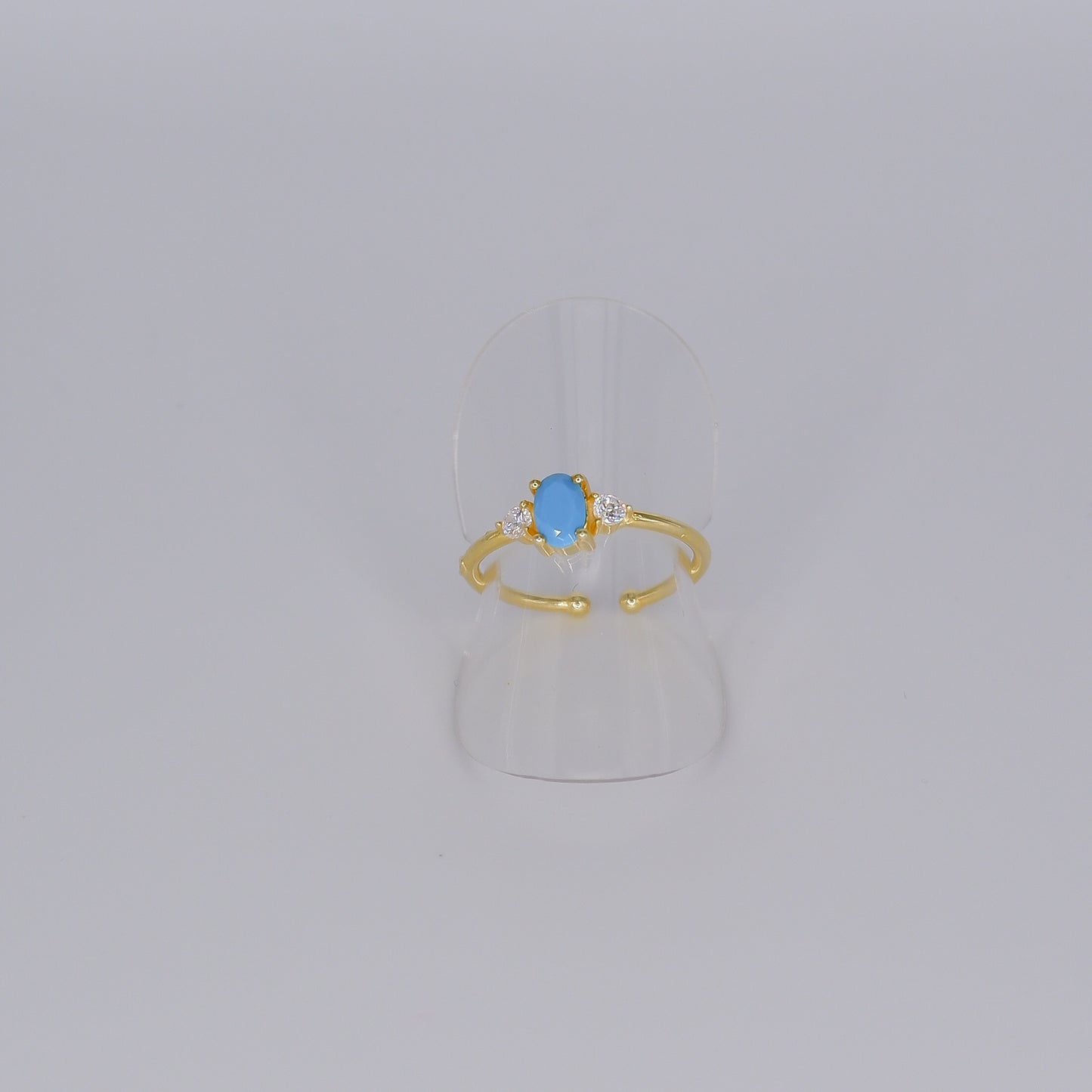 Anel S925 Ajustável Azul