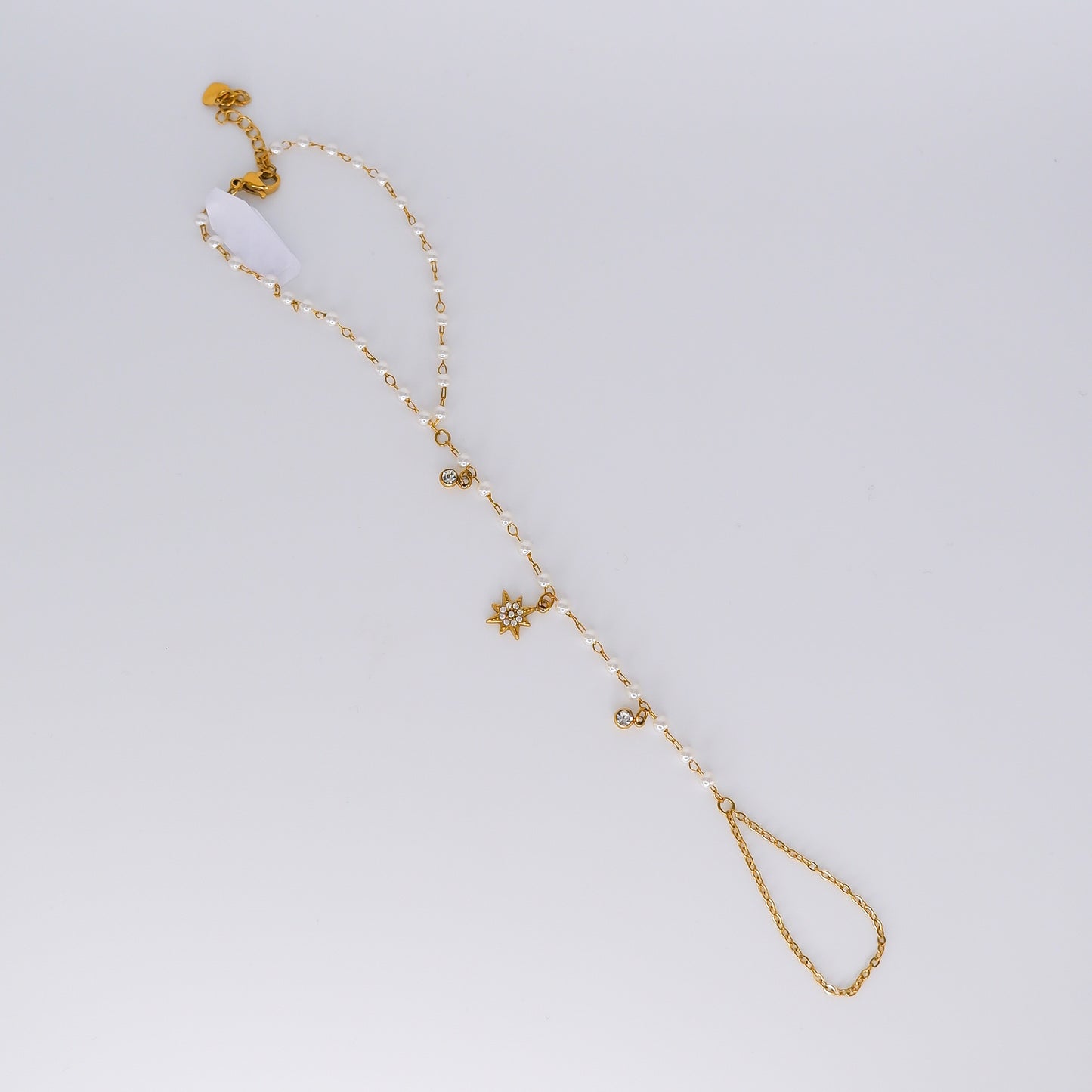Pulseira Aço Inoxidável com Dedo Pérolas