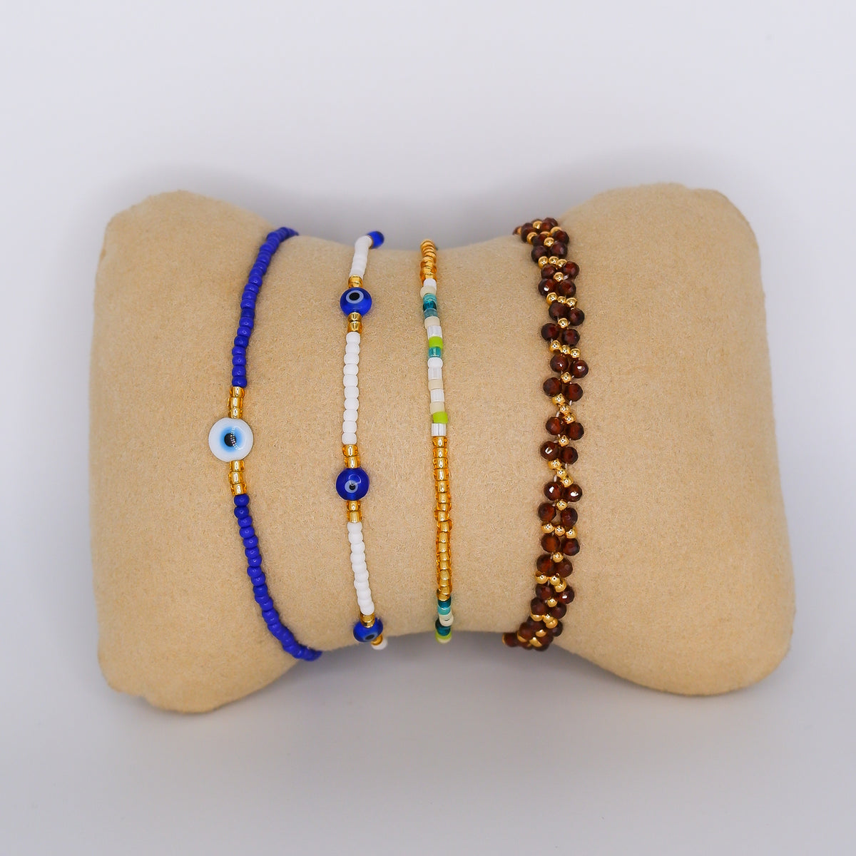 Pulseira Aço Inoxidável Azul, Branca, Dourada e Castanha