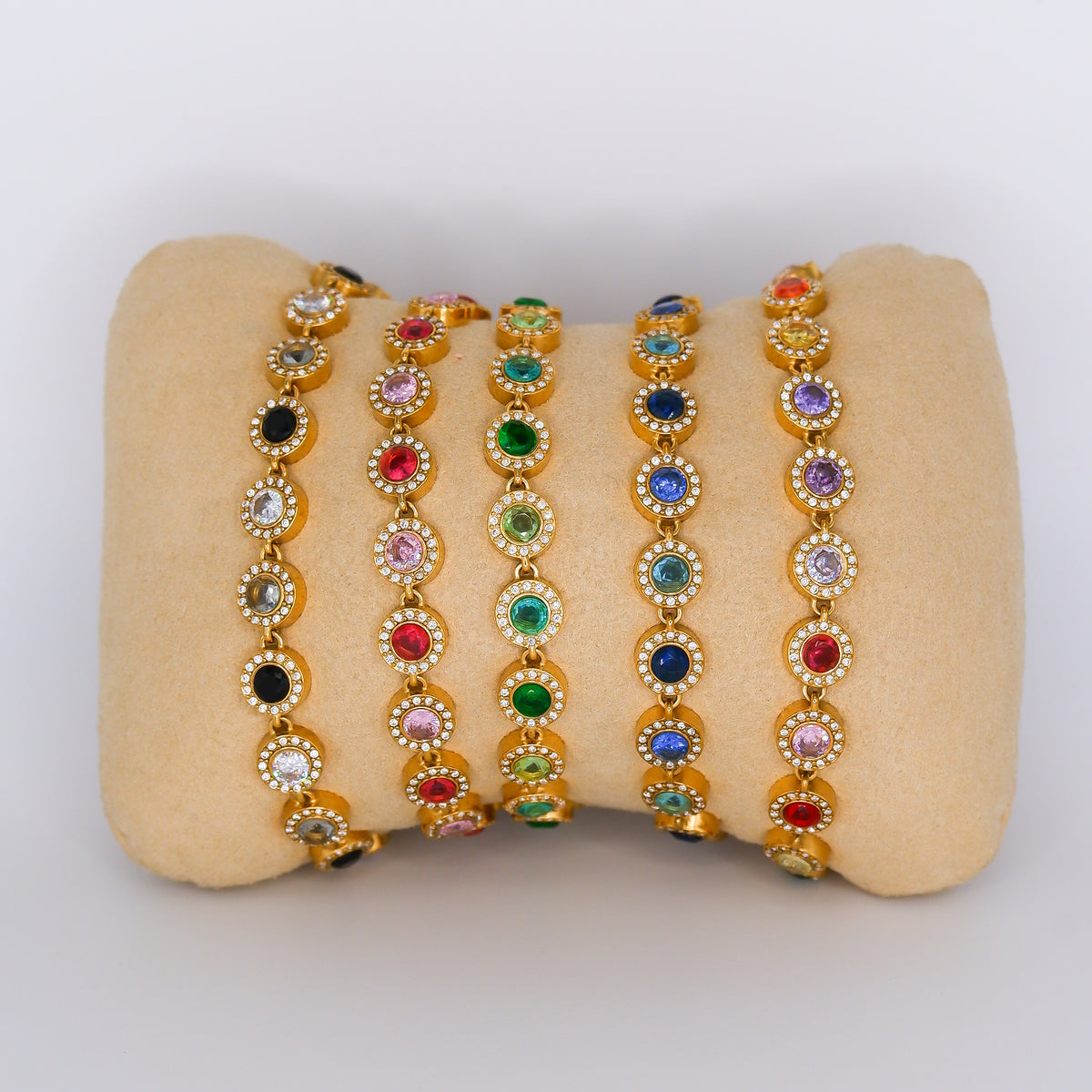 Pulseira Aço Inoxidável bolas Brilhantes