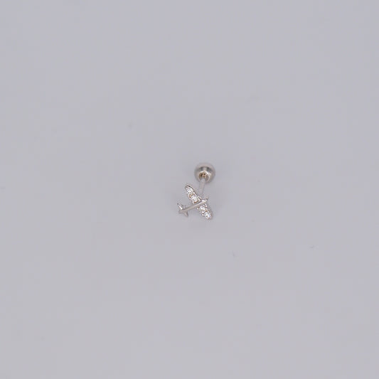 Piercing Bolinha Prateado Avião