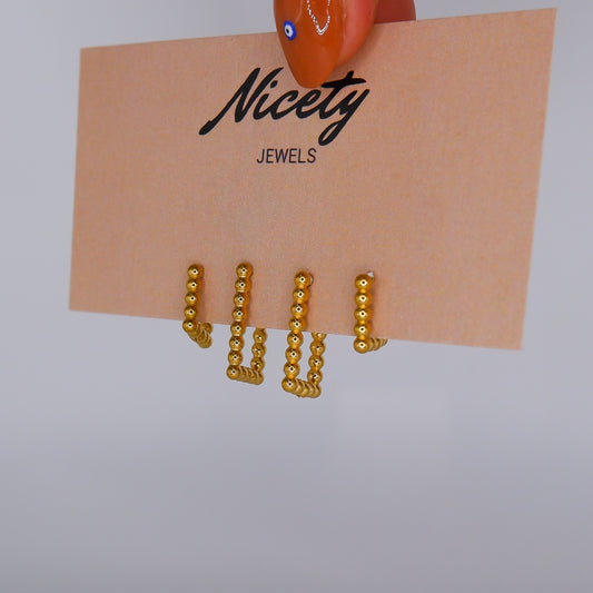 Pack Dourado Quadradas Bolinhas