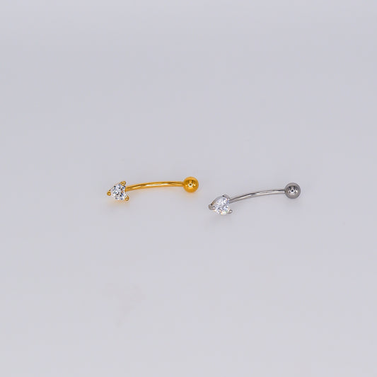 Piercing Aço Inoxidável 1 Bolinha Curvo Coração