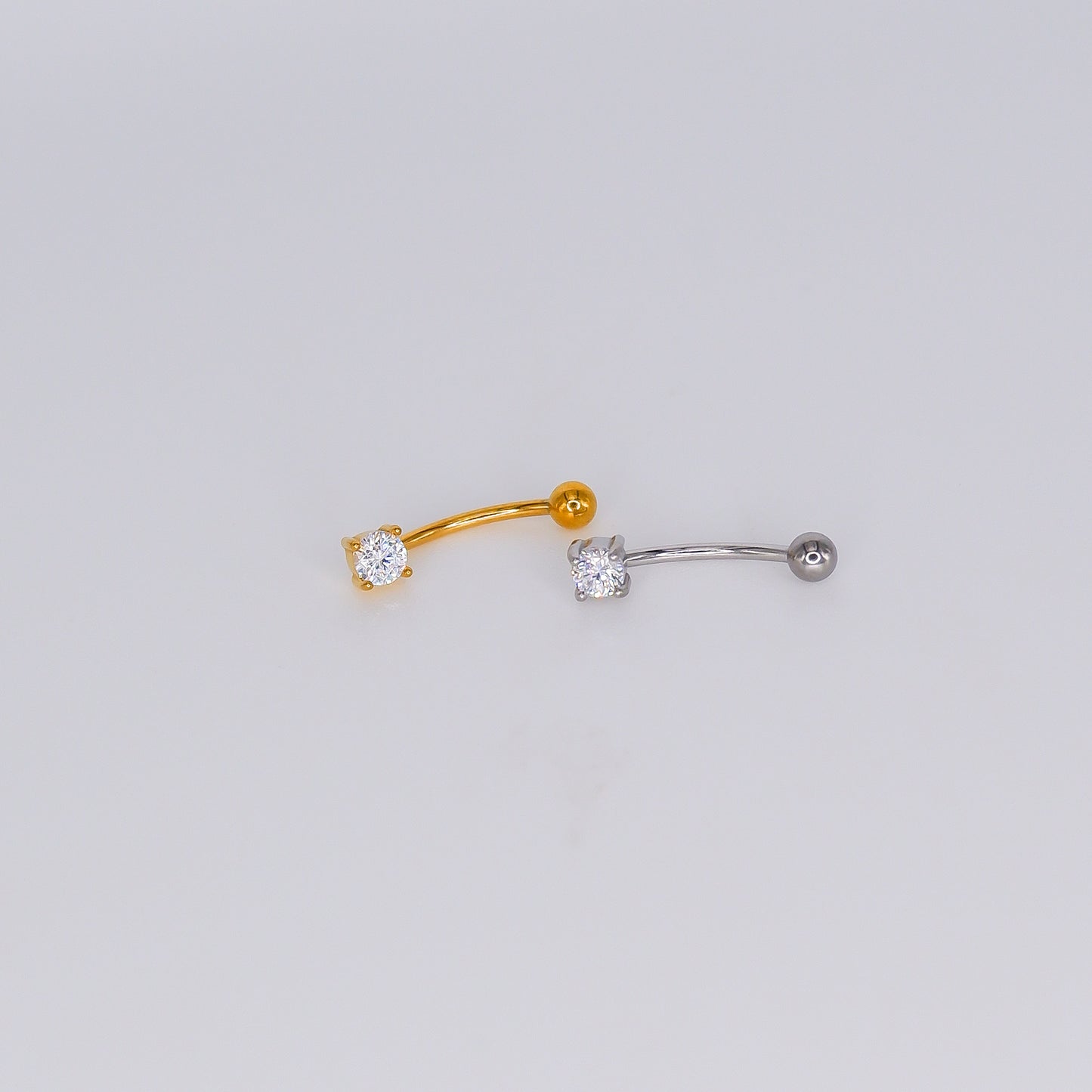 Piercing Aço Inoxidável 1 Bolinha Curvo Brilho