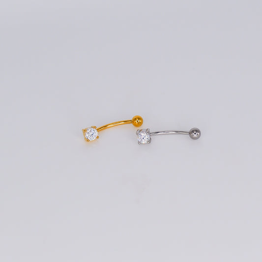 Piercing Aço Inoxidável 1 Bolinha Curvo Brilho