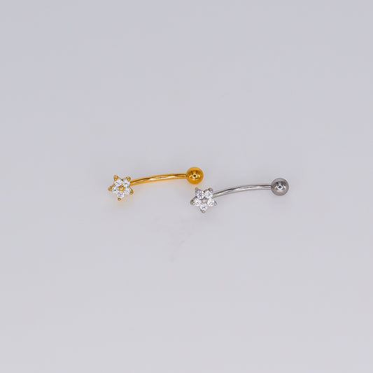 Piercing Aço Inoxidável 1 Bolinha Curvo Flor