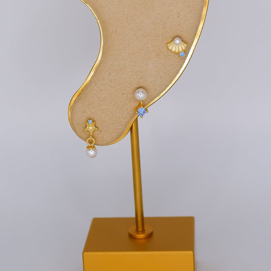 Piercings Achatados Dourados #26 Verão