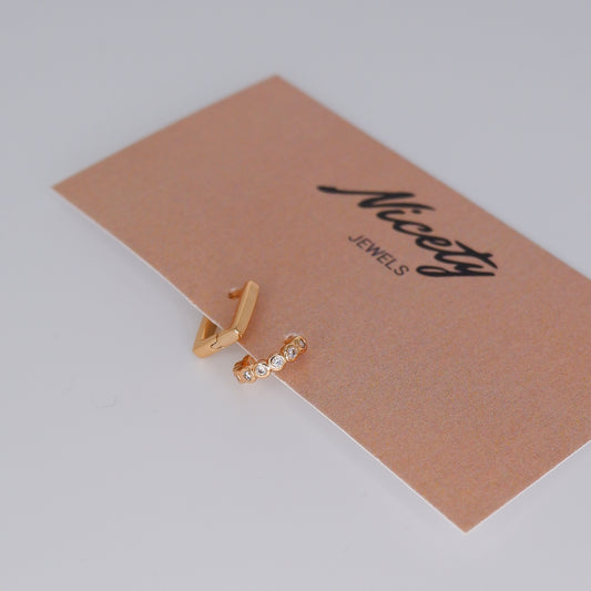 Mini Argolas 7mm Hipoalergénicas Rectangular e Bolas