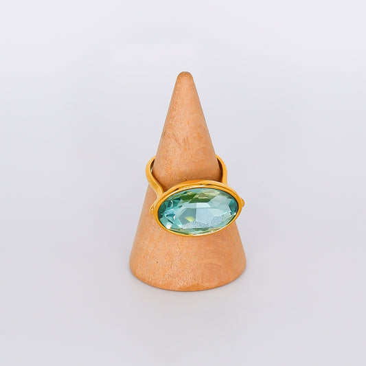 Anel Azul Oval