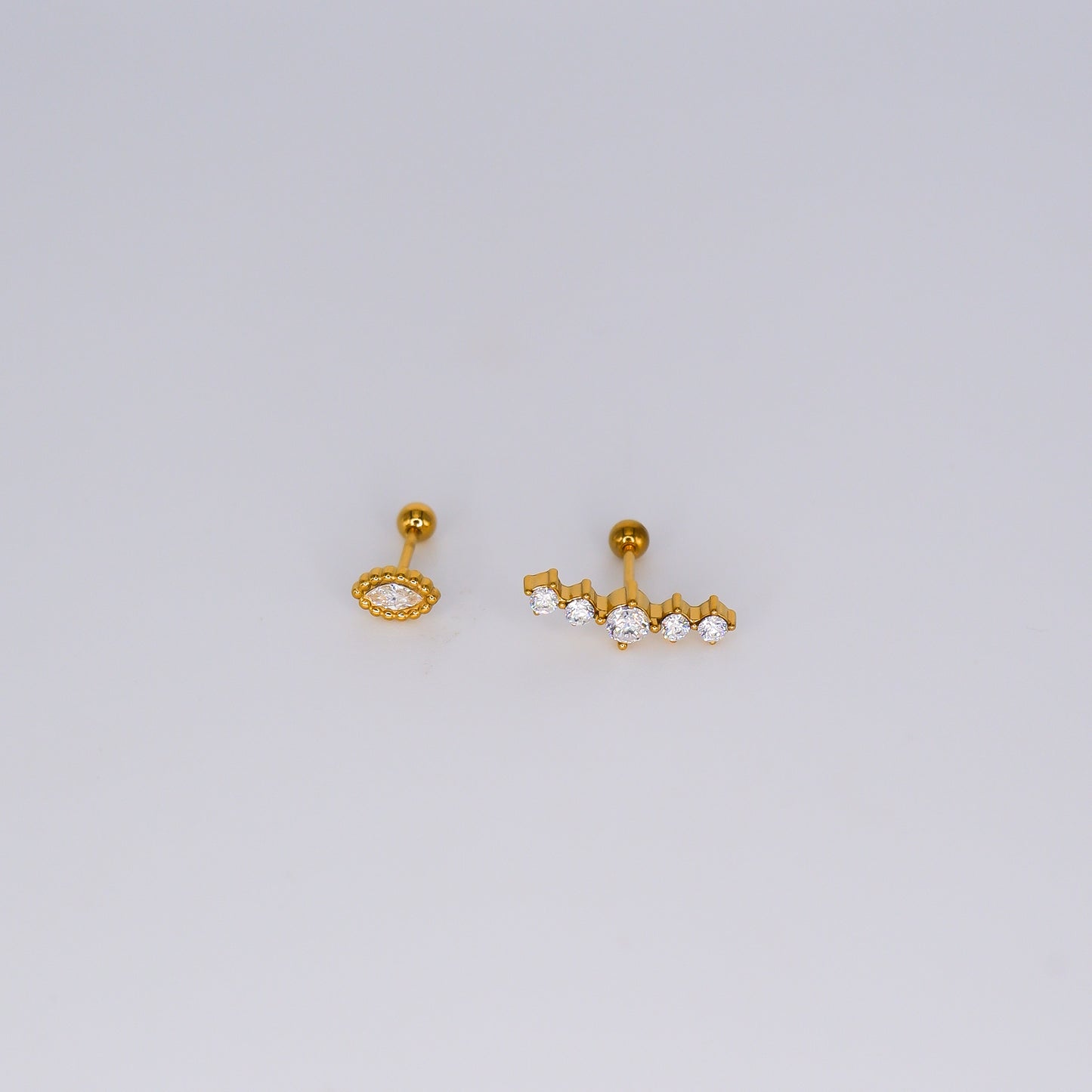 Piercing Aço Inoxidável 1 Brilho Oval e Longo