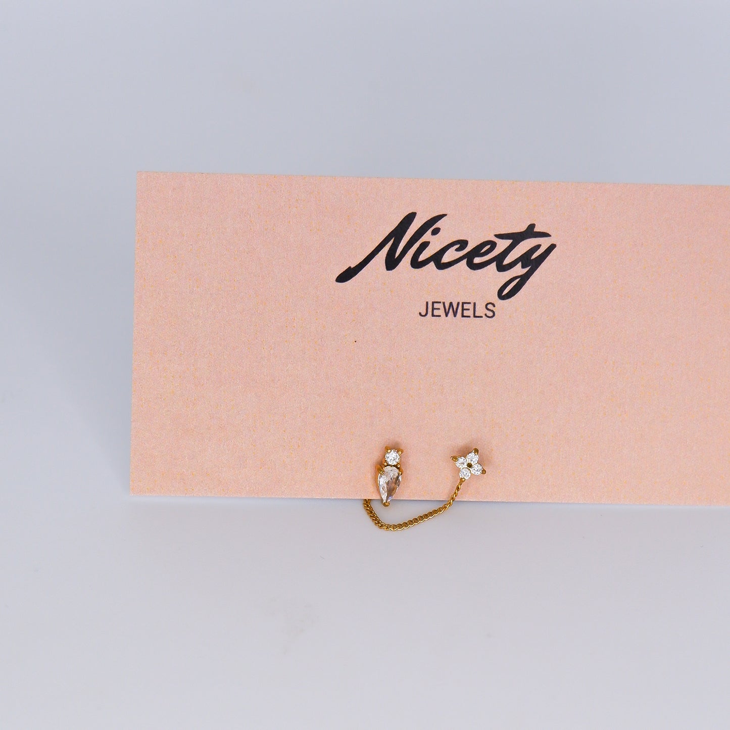 Piercing Aço Inoxidável Corrente Duplo Flor