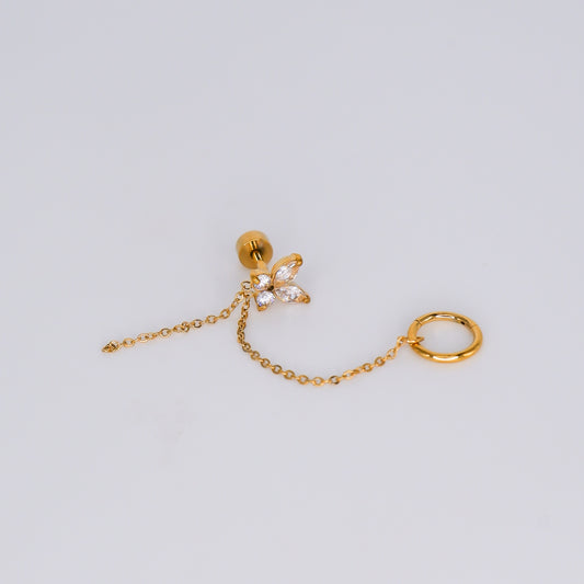 Piercing Aço Inoxidável Corrente Duplo Argola 6mm