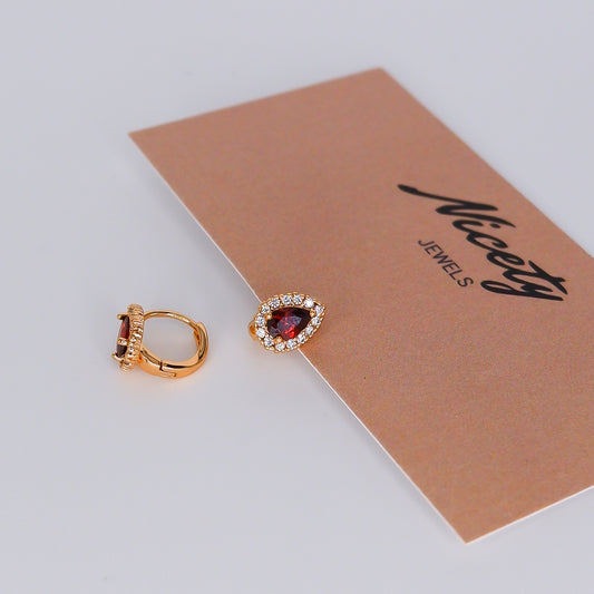 Argola Hipoalergénica Gota Vermelha