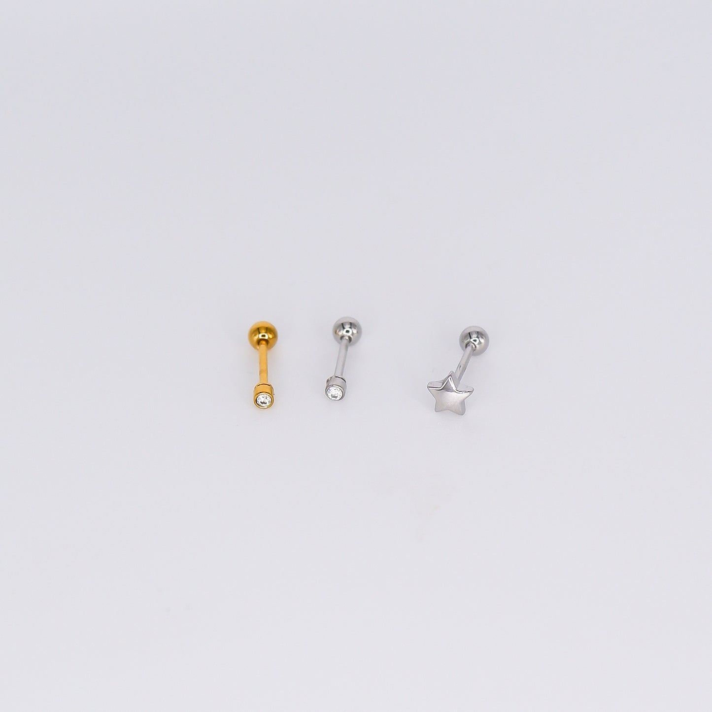 Piercing Aço Inoxidável Mini Ponto de Luz e Estrela