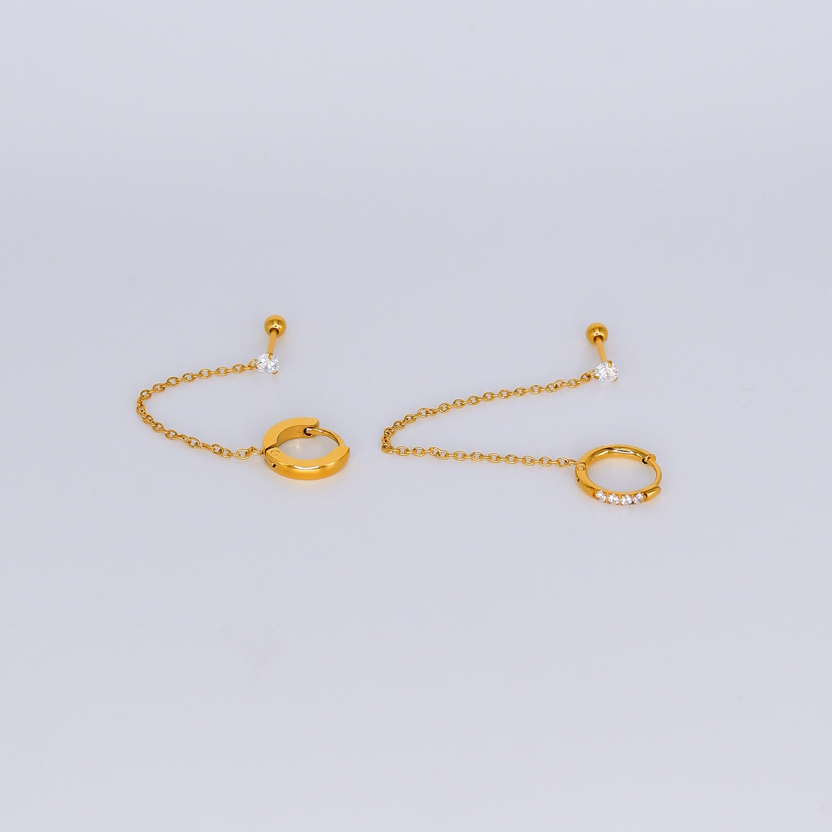 Piercing Aço Inoxidável 1 Bolinha, corrente com argola