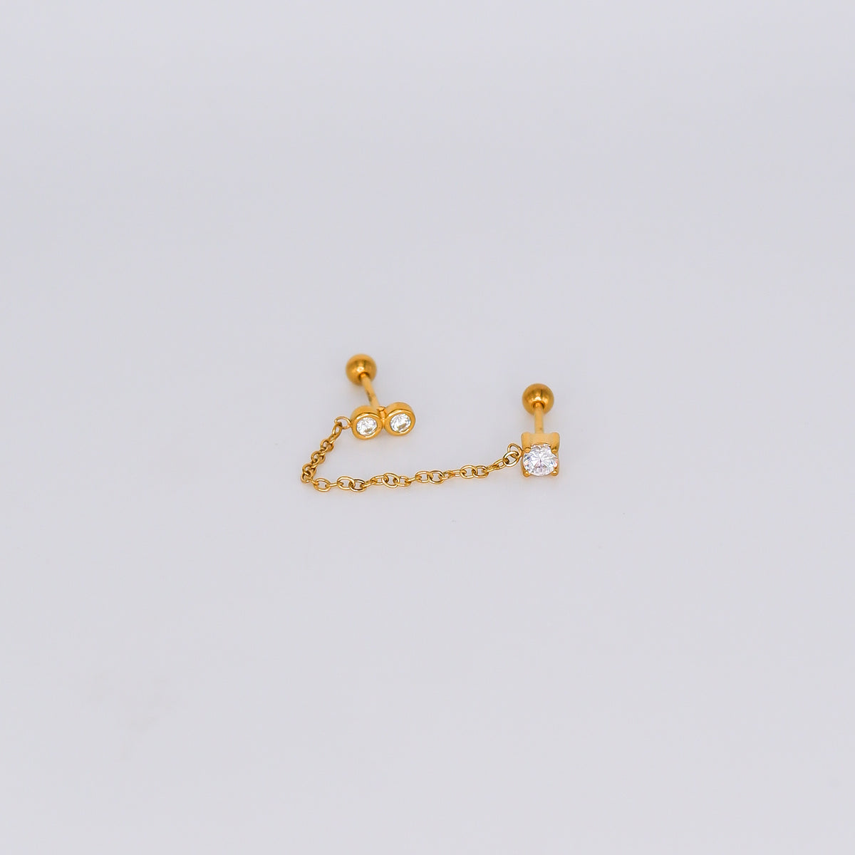 Piercing Aço Inoxidável Duplo Corrente