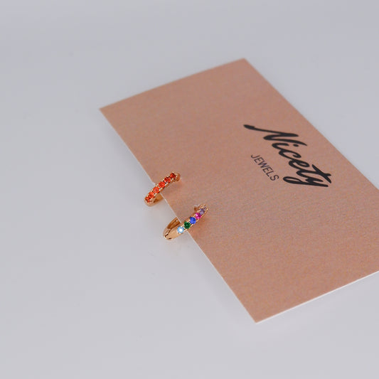Mini Argolas 7,5mm Hipoalergénicas Laranja e Coloridas
