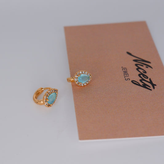 Argola Hipoalergénica Gota Azul bébé