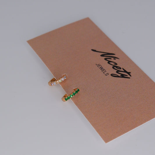 Mini Argolas 7,5mm Hipoalergénicas Tons Pastel e Verde