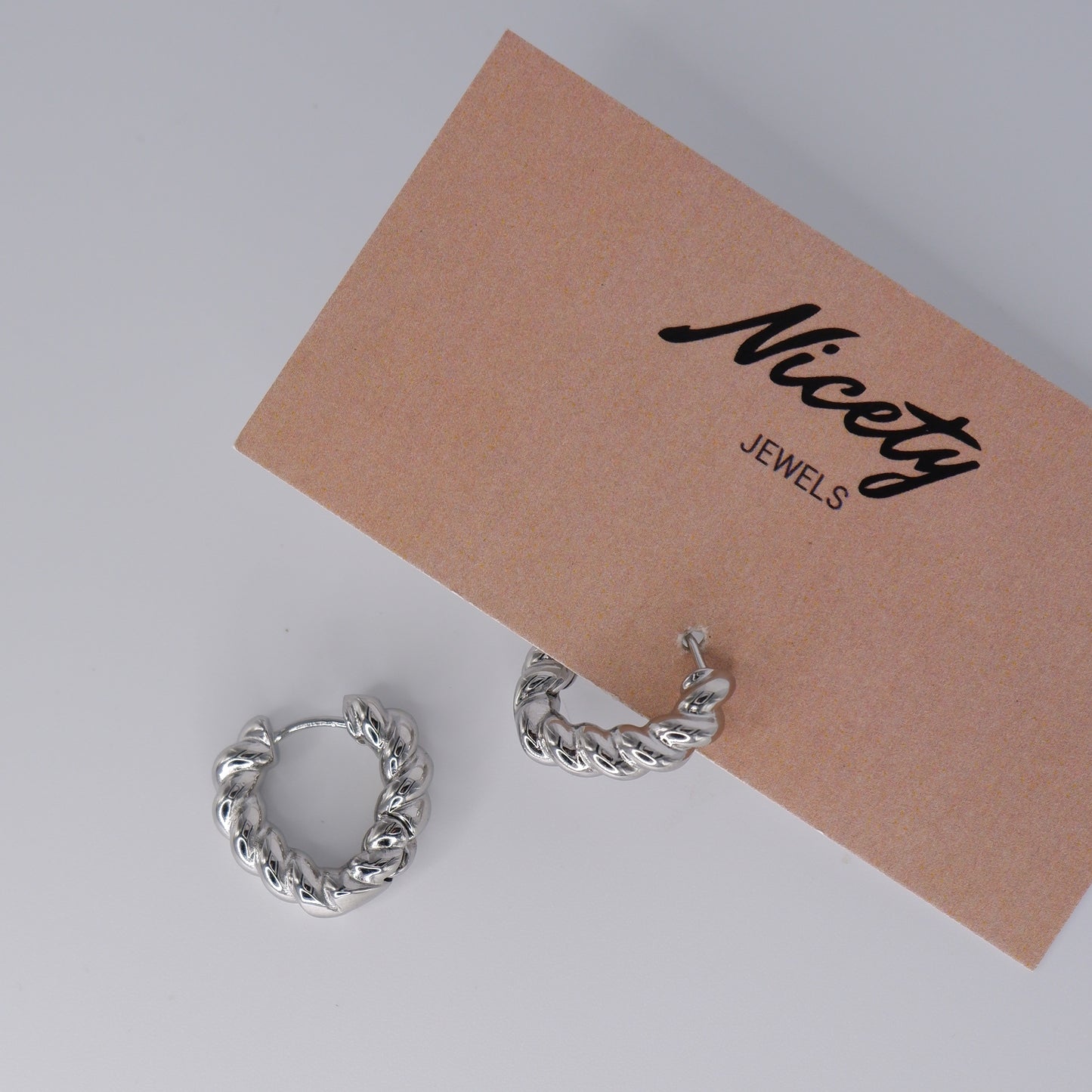 Argolas Prateadas Entrelaçadas