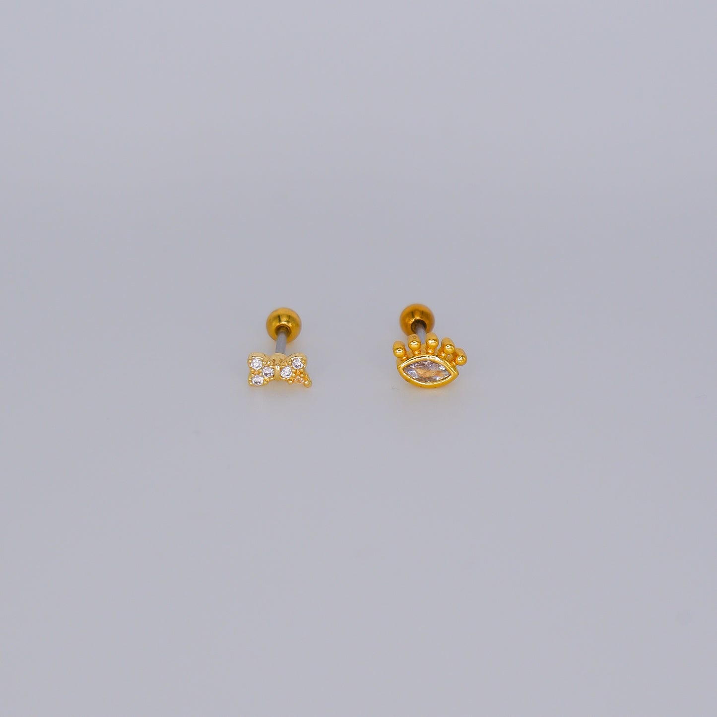 Piercing Bolinha Aço Inoxidável Laço e Olho