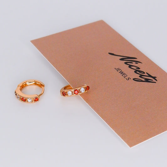 Argola Hipoalergénica Básica Vermelha e Transparente