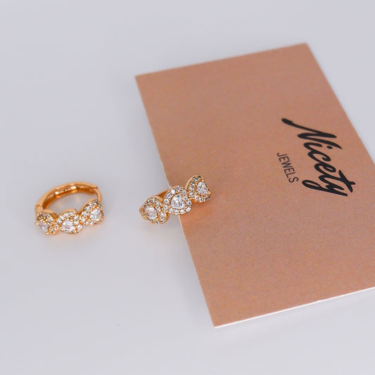 Argola Hipoalergénica 3 Corações