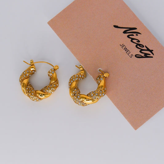 Argola com Brilho Entrelaçadas