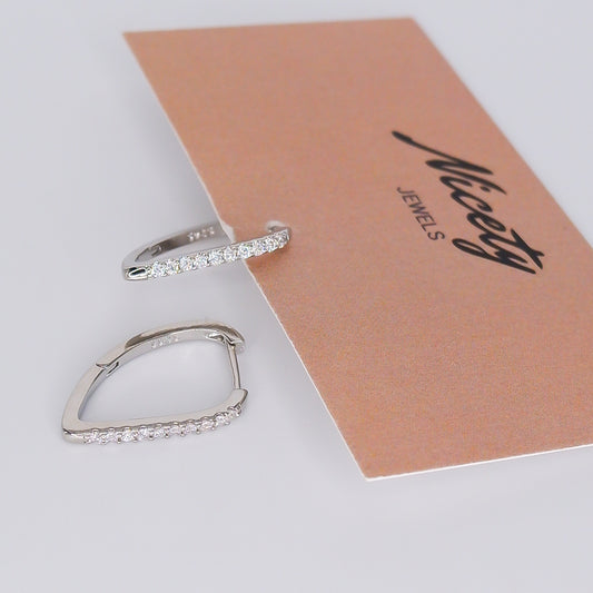 Argola Brilhantes Transparentes S925