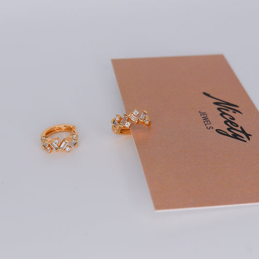 Argola Hipoalergénica Brilhantes Irregulares