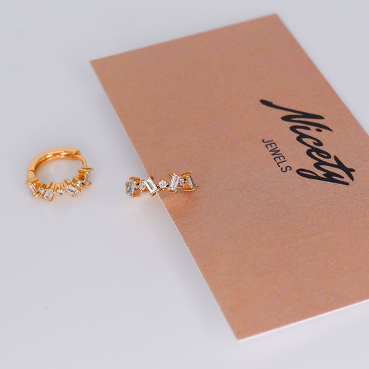 Argola Hipoalergénica Brilhantes Irregular