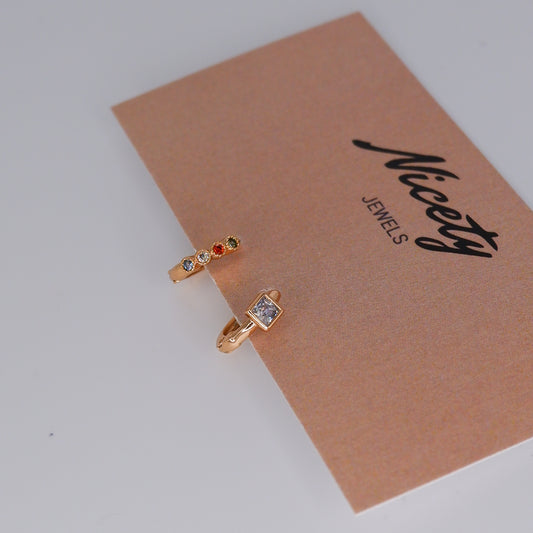 Mini Argolas 7,5mm Hipoalergénicas Bolinhas Coloridas e Quadrado