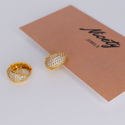 Argola Brilhantes Transparentes Larga