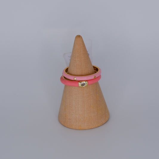Anel S925 rosa com brilhantes