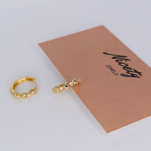 Argola Corações Brilho Transparentes