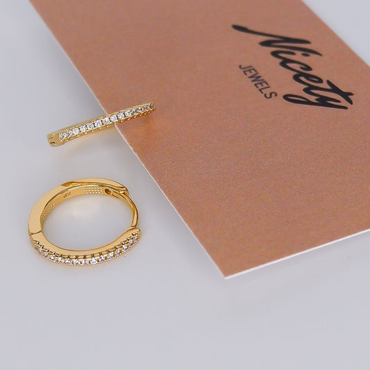 Argola Brilhantes Transparentes Fininha